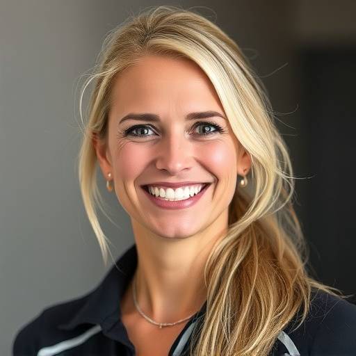 Ritratto di Elena Ferrari, coach e formatrice di Horizonte Nuovo, una donna sorridente con i capelli biondi.